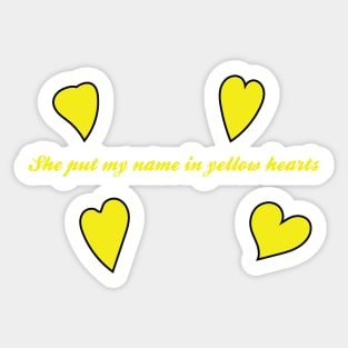 yellow hearts Sticker